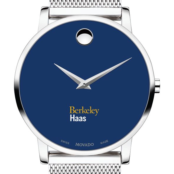 Haas School of Business Men's Movado Museum with Blue Dial & Mesh Bracelet