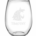 WSU Stemless Wine Glasses Made in the USA - Set of 2 - Image 2