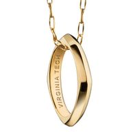 Virginia Tech Monica Rich Kosann Poesy Ring Necklace in Gold