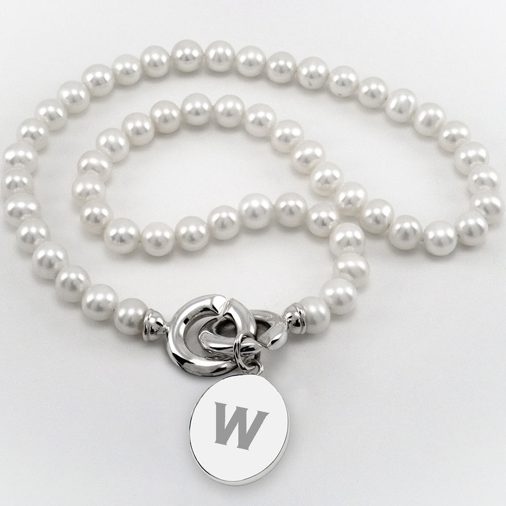 Williams College Pearl Necklace with Sterling Silver Charm