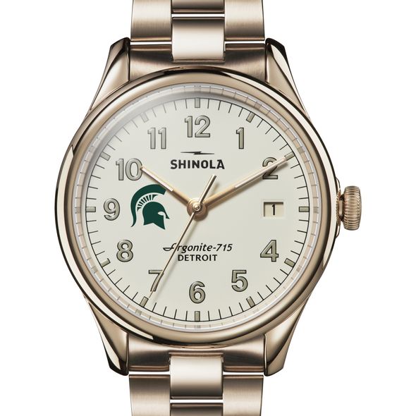Michigan State Shinola Watch, The Vinton 38mm Ivory Dial - Image 1