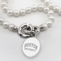 Boston University Pearl Necklace with Sterling Silver Charm - Image 2
