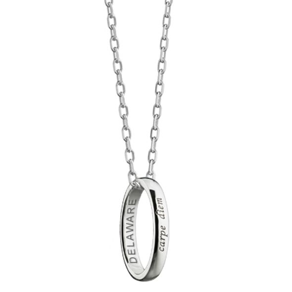 Delaware Monica Rich Kosann "Carpe Diem" Poesy Ring Necklace in Silver - Image 1