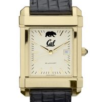 Berkeley Men's Gold Quad with Leather Strap