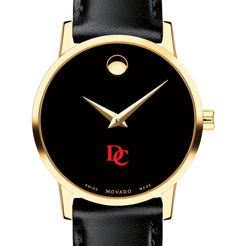 Davidson College Women's Movado Gold Museum Classic Leather