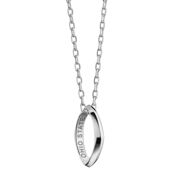 Ohio State Monica Rich Kosann Poesy Ring Necklace in Silver - Image 1