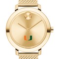 University of Miami Women's Movado Bold Gold with Mesh Bracelet - Image 1