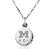 Michigan Ross Necklace with Charm in Sterling Silver