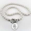 Baylor Pearl Necklace with Sterling Silver Charm - Image 1