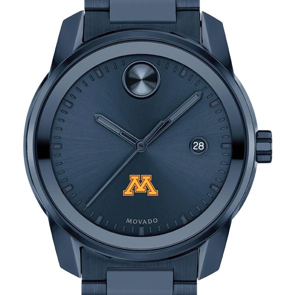 University of Minnesota Men's Movado BOLD Blue Ion with Date Window - Image 1