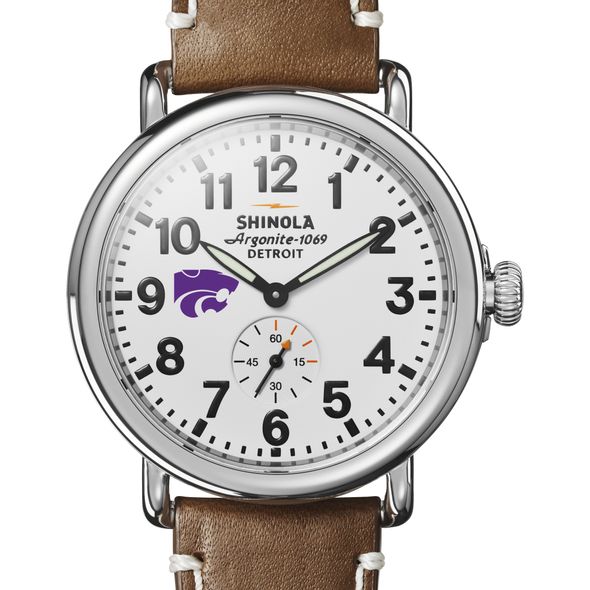 Kansas State Shinola Watch, The Runwell 41mm White Dial - Image 1