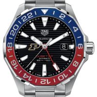 Purdue Men's TAG Heuer Automatic GMT Aquaracer with Black Dial and Blue & Red Bezel