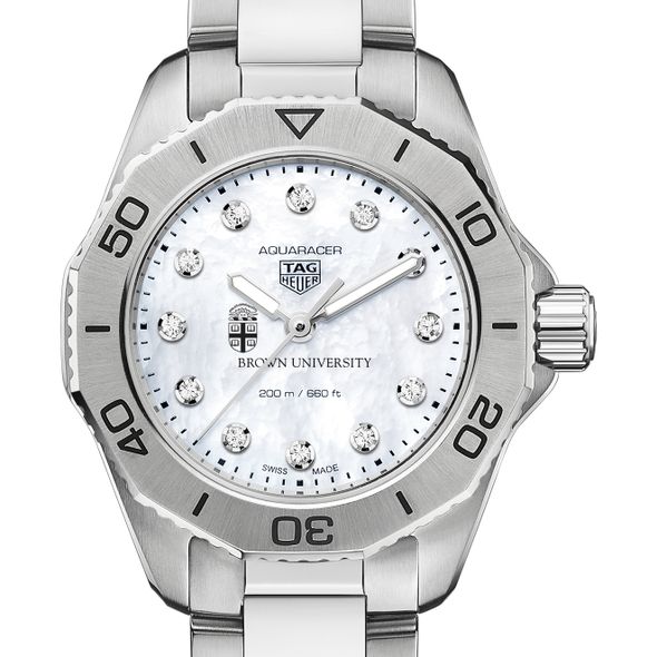 Brown Women's TAG Heuer Steel Aquaracer with Diamond Dial - Image 1