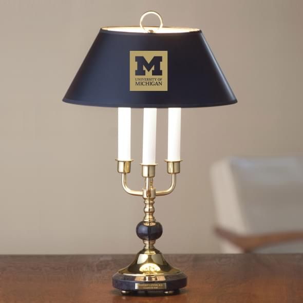 University of Michigan Lamp in Brass & Marble - Image 1