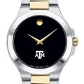 Texas A&M Men's Movado Collection Two-Tone Watch with Black Dial - Image 1