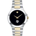 Texas A&M Men's Movado Collection Two-Tone Watch with Black Dial - Image 2