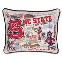 NC State Embroidered Pillow