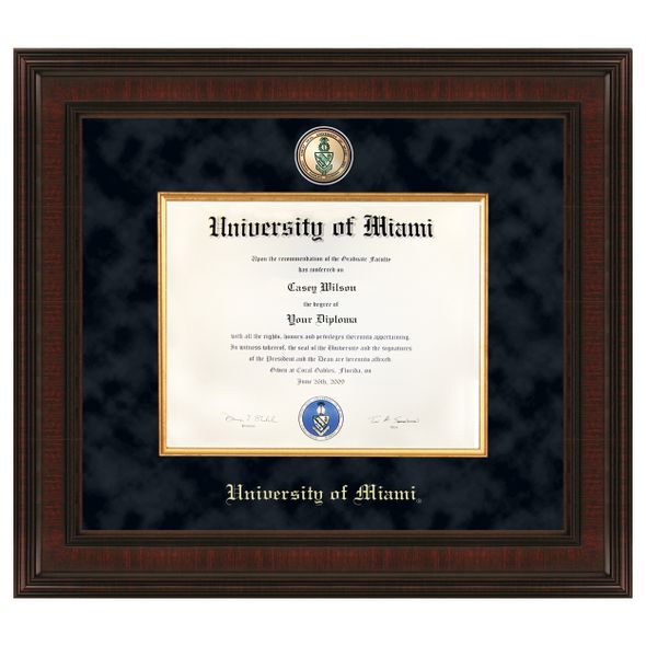 University of Miami Excelsior Diploma Frame - Image 1