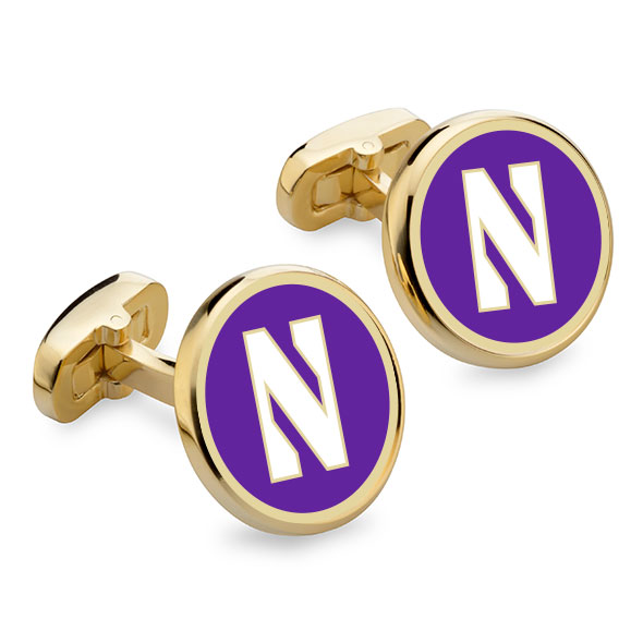 Northwestern Enamel Cufflinks
