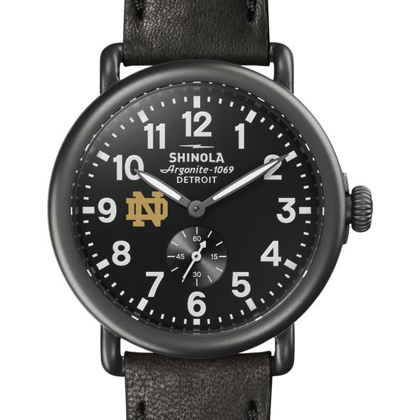Notre Dame Shinola Watch, The Runwell 41mm Black Dial - Image 1