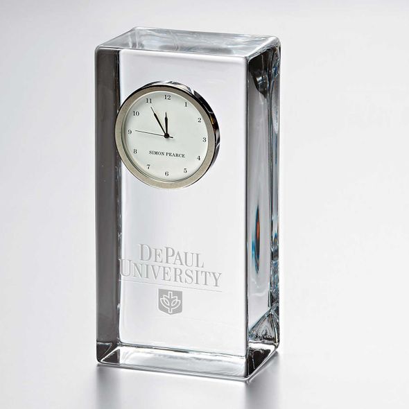DePaul Tall Glass Desk Clock by Simon Pearce - Image 1