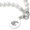 Washington State University Pearl Bracelet with Sterling Silver Charm - Image 2