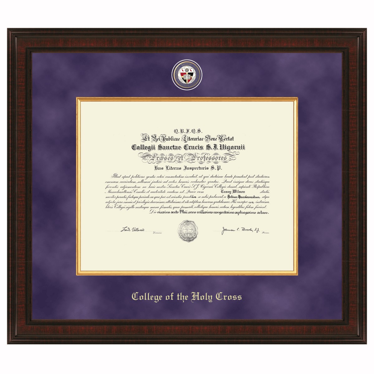 Holy Cross Diploma Frame - Excelsior | Graduation Gift