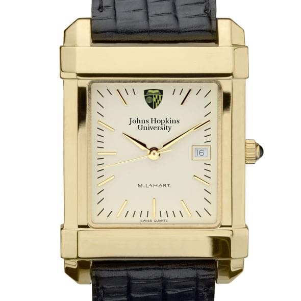 Johns Hopkins Men's Gold Quad Watch with Leather Strap