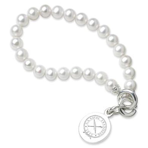 USNI Pearl Bracelet with Sterling Silver Charm - Image 1