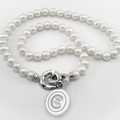 Clemson Pearl Necklace with Sterling Silver Charm - Image 1