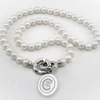 Clemson Pearl Necklace with Sterling Silver Charm