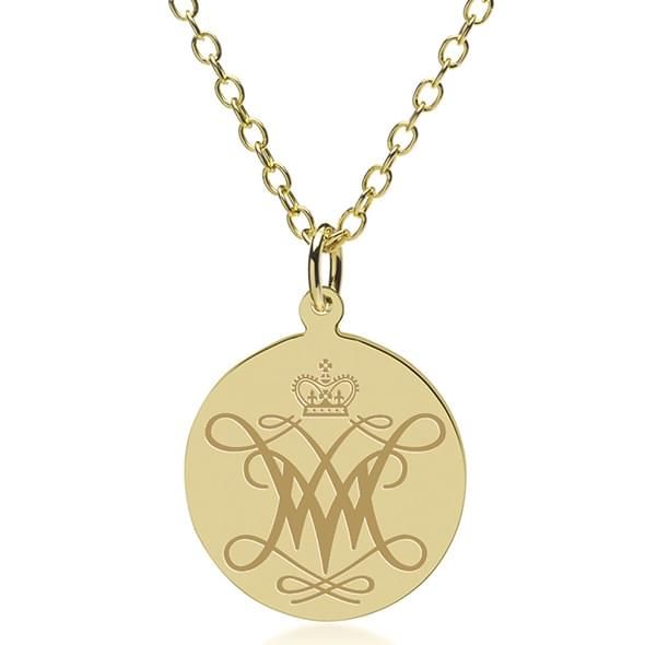 William & Mary 18K Gold Pendant & Chain - Image 1