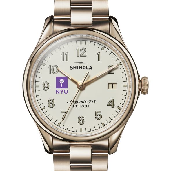 NYU Shinola Watch, The Vinton 38mm Ivory Dial - Image 1