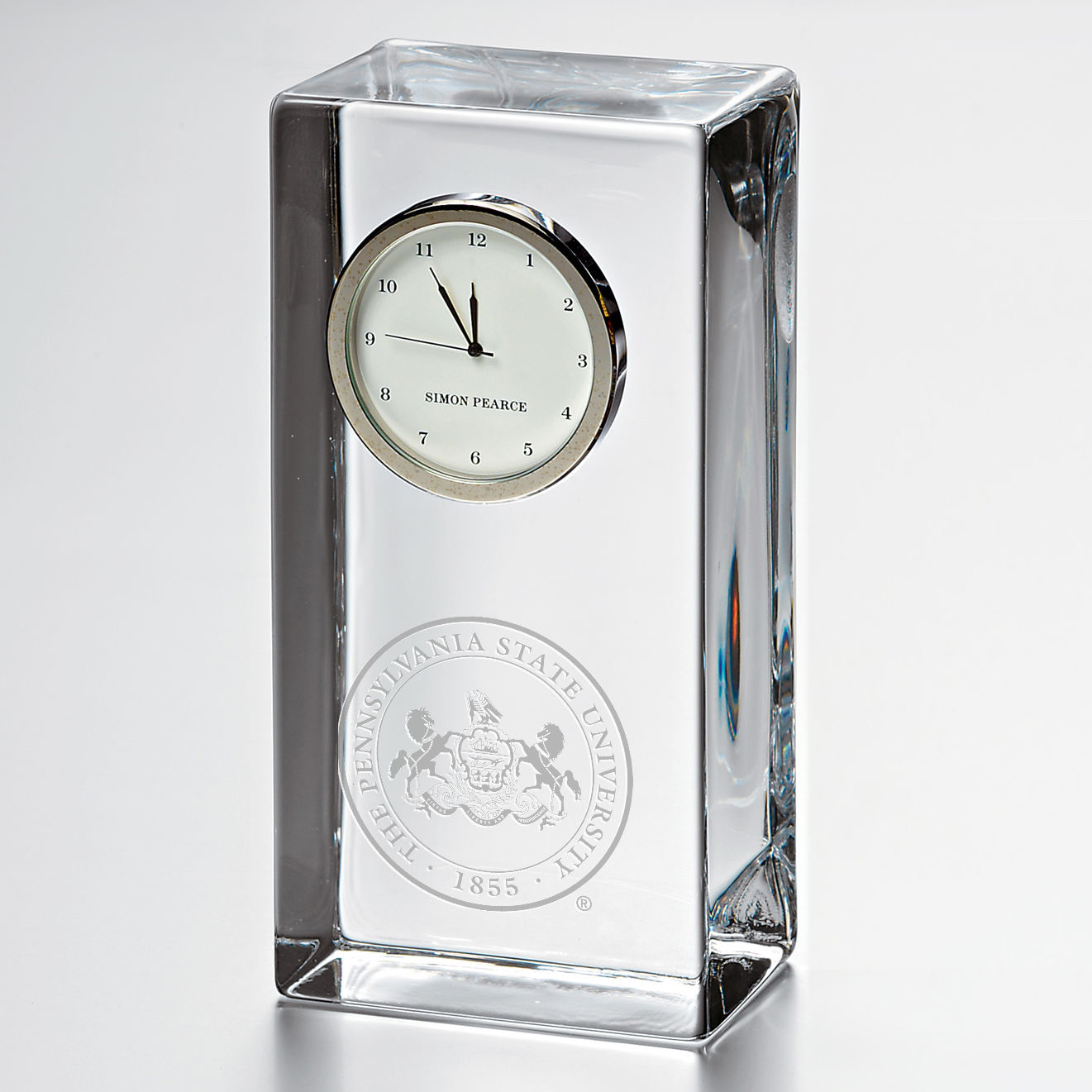 Penn State Tall Class Desk Clock by Simon Pearce