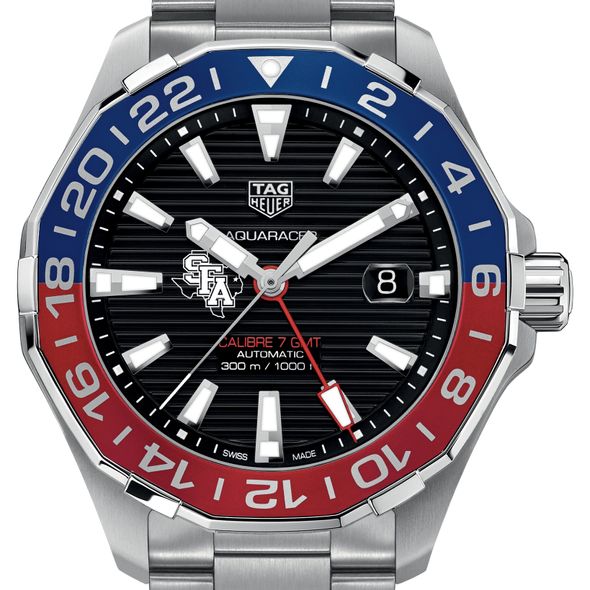 SFASU Men's TAG Heuer Automatic GMT Aquaracer with Black Dial and Blue & Red Bezel - Image 1
