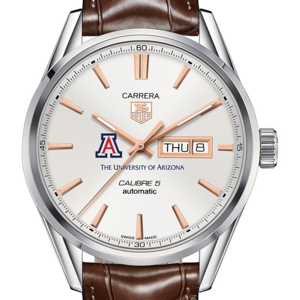 University of Arizona Men's TAG Heuer Day/Date Carrera with Silver Dial & Strap