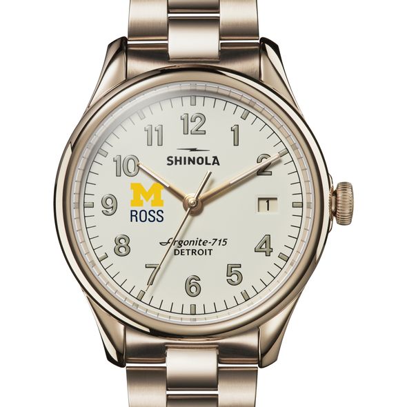 Michigan Ross Shinola Watch, The Vinton 38mm Ivory Dial - Image 1