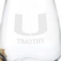 University of Miami Stemless Wine Glasses - Set of 4 - Image 3