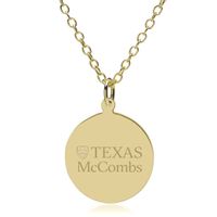 Texas McCombs 18K Gold Pendant & Chain