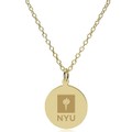 NYU 18K Gold Pendant & Chain - Image 2