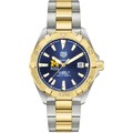 click to view Michigan Ross Men's TAG Heuer Automatic Two-Tone Aquaracer with Blue Dial - Image 2