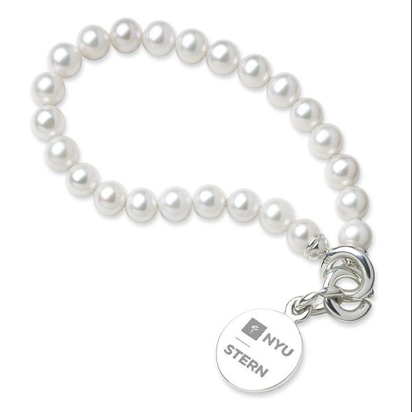 NYU Stern Pearl Bracelet with Sterling Silver Charm - Image 1