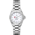 click to view Ohio State Women's TAG Heuer Steel Aquaracer with MOP Diamond Dial - Image 2
