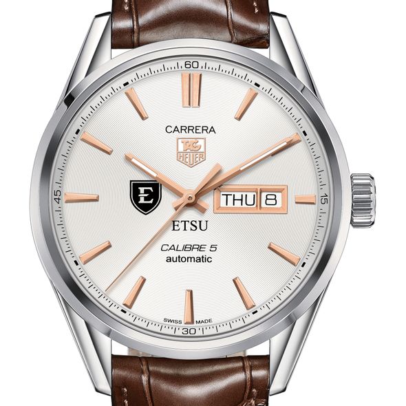East Tennessee State University Men's TAG Heuer Day/Date Carrera with Silver Dial & Strap