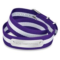 Northwestern University Double Wrap NATO ID Bracelet