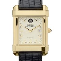 Furman Men's Gold Quad with Leather Strap