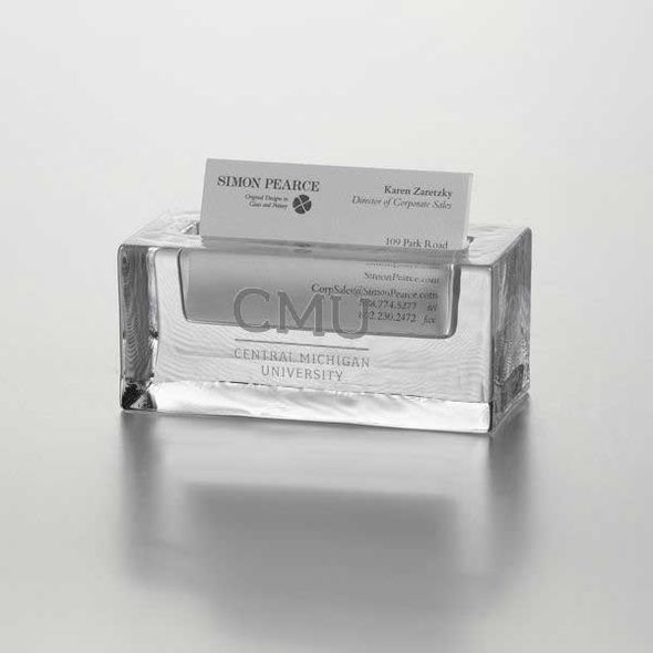 Central Michigan Glass Business Cardholder by Simon Pearce - Image 1