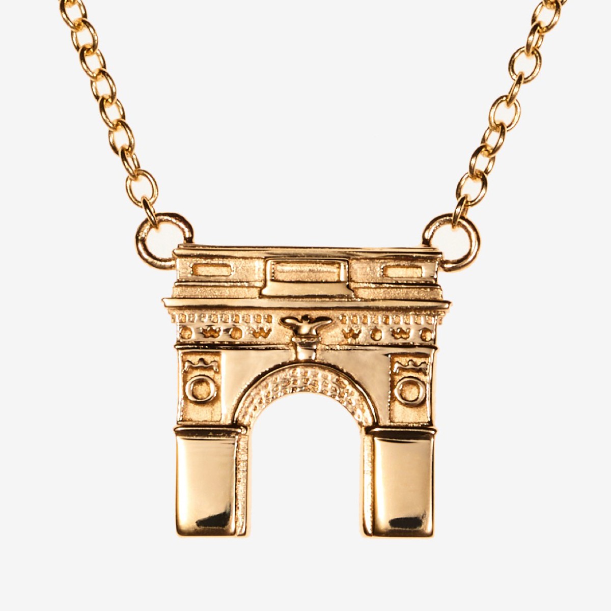 14K Gold New York University Campus Architecture Necklace
