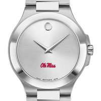Ole Miss Men's Movado Collection Stainless Steel Watch with Silver Dial