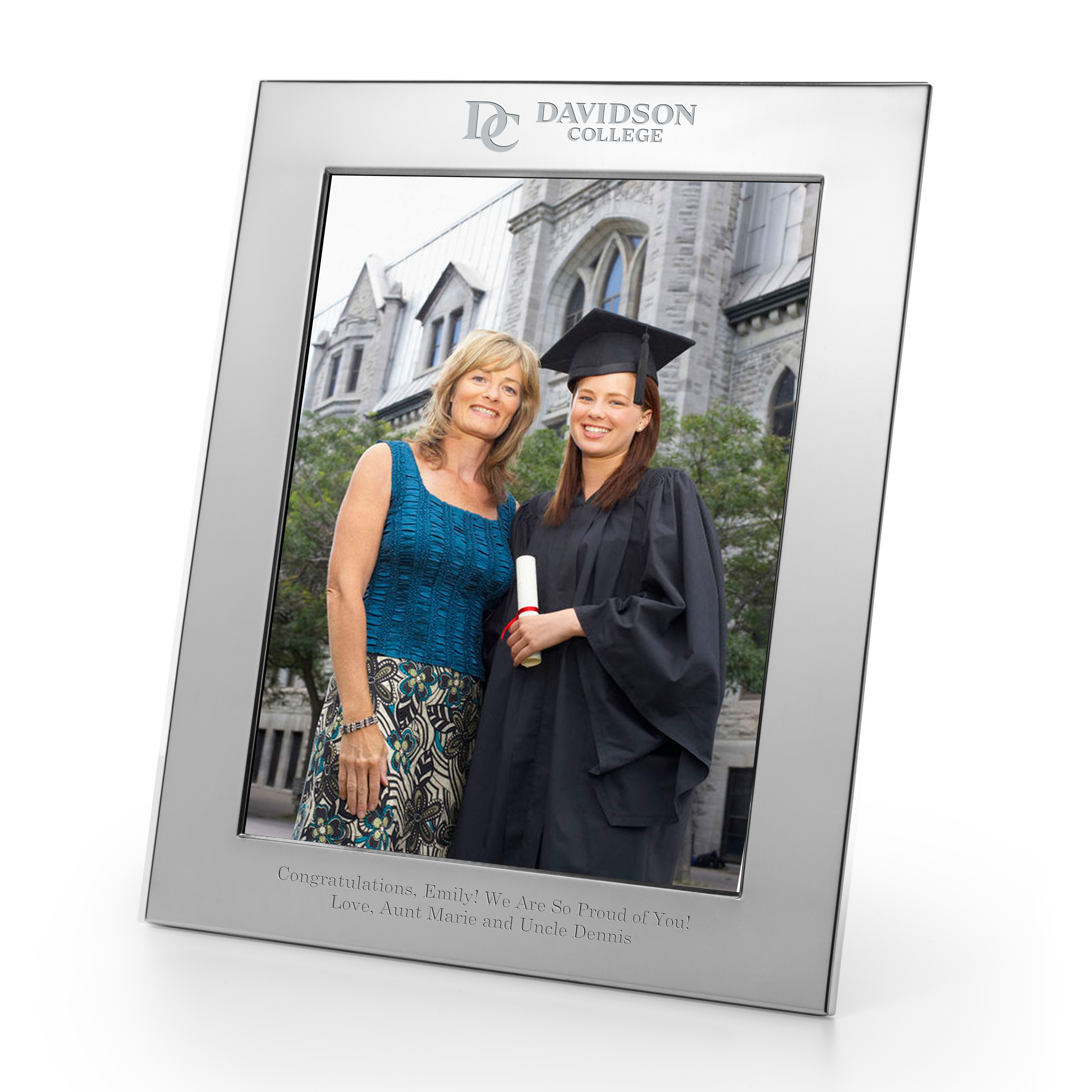 Davidson College Polished Pewter 8x10 Picture Frame